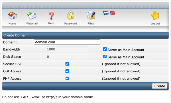 domain setup